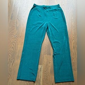 Chicos Petite Women’s Travelers No Tummy Pants Medium Green 1R